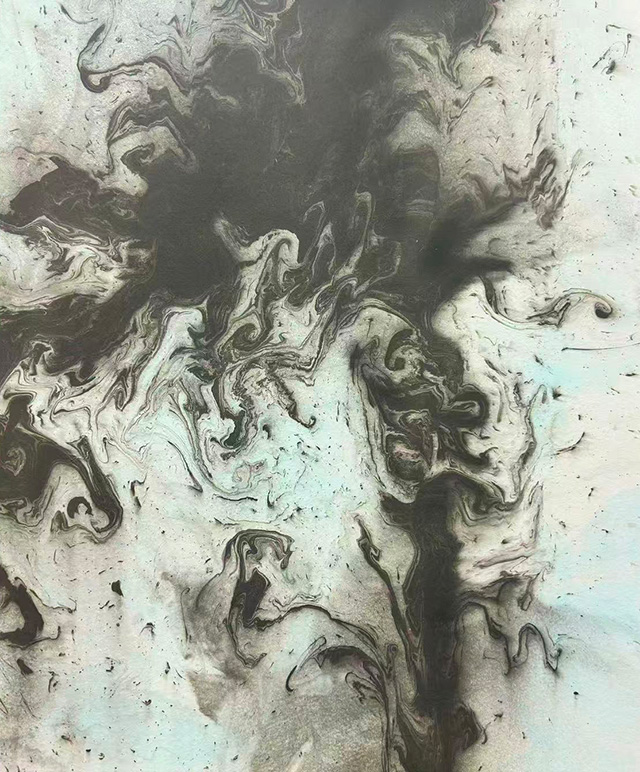 왕천 개인전 [水流微景, 물위로 흐르는 모호한 풍경 展] 포스터